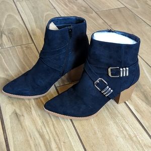 Sun + Stone Elyssaa Pointed Toe Buckle Bootie's